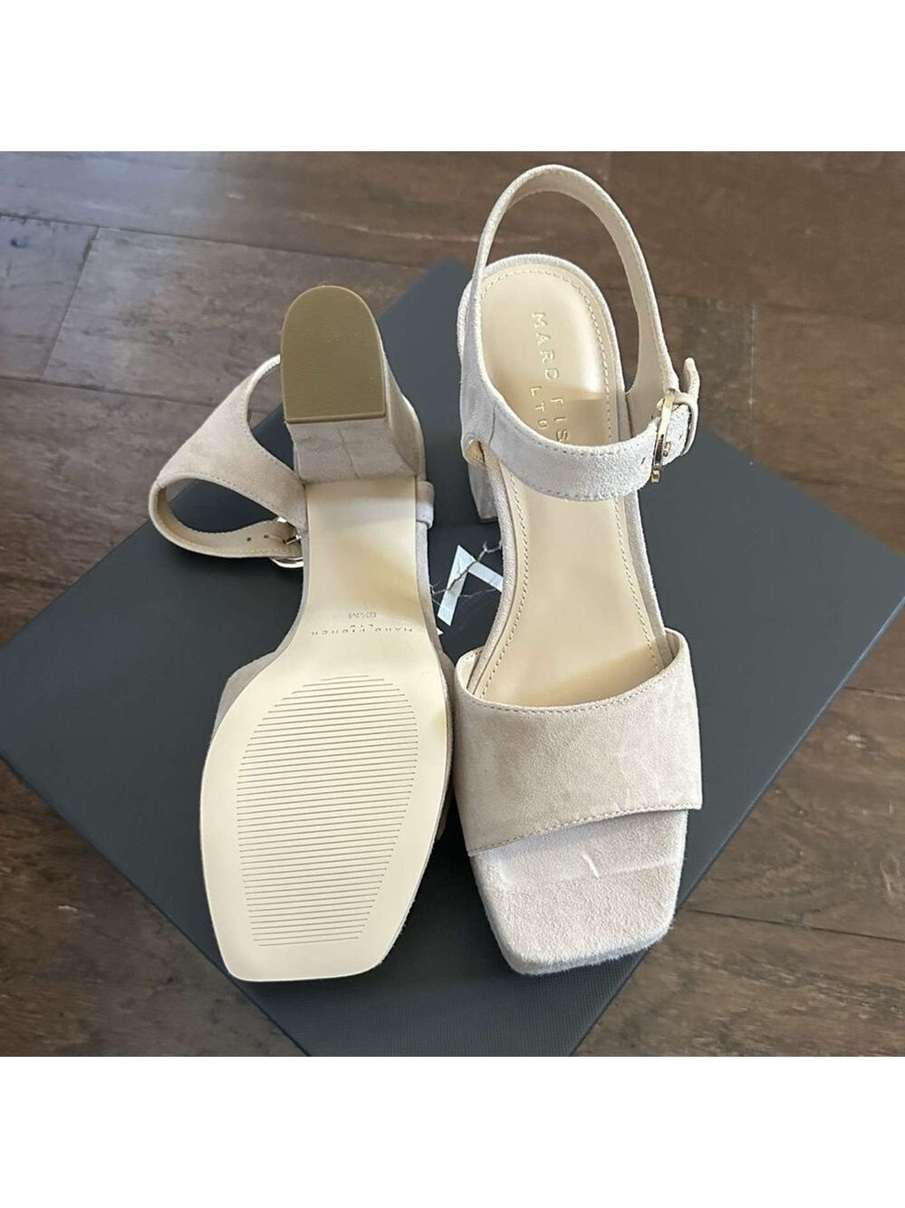 Marc Fisher LTD Cinthia Platform Sandals Women’s 8.5 Light Beige Suede NWT - Picture 13 of 15